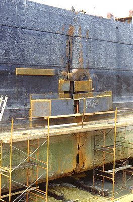 S.S. Beechglen temporary steel cut at crack.jpg