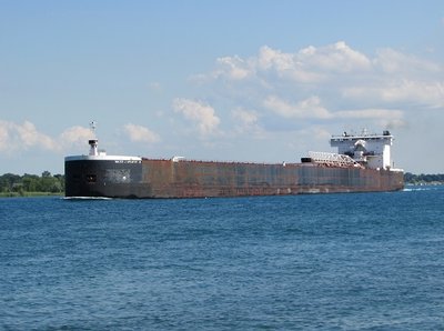 Walter J. McCarthy led this afternoon's parade of ships on the St. Clair River.  The destination given (St.  Clair) is not current -- or there's a major navigation error!