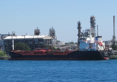 Norwegian Tanker Erria Swan at the Sarnia Fuel Dock.