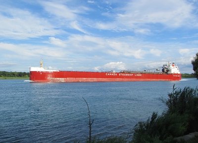 Rt. Hon. Paul J. Martin glows in the late day sun, up-bound to Superior.
