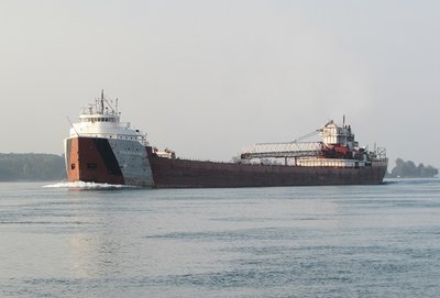 Early morning sun reflects off the bow of Philip R. Clarke.