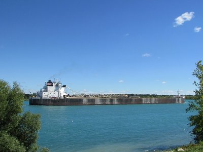 H. Lee White, with stone loaded at Calcite, heads down river.