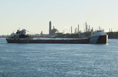 Arthur M. Anderson passes through Sarnia's Chemical Valley, down-bound to a Lake Erie port.