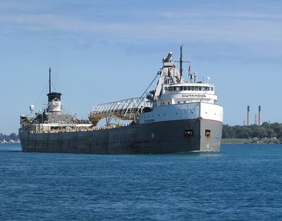 Cuyahoga headed down river to Windsor, with a load from Green Bay.