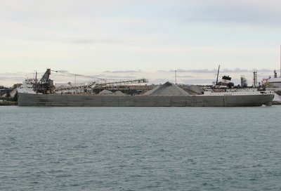 Saginaw appeared to be finishing her delivery at a Sarnia aggregates dock.  Later, she was out-bound to Goderich.