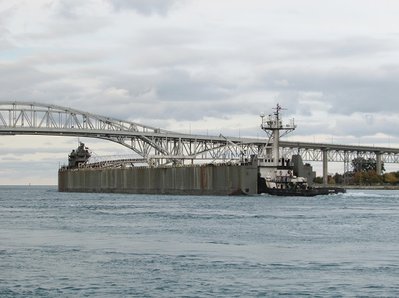 Under the Bluewater Bridges and out onto Lake Huron.