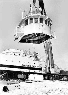 Removing the old pilot house from Pierson Daughters