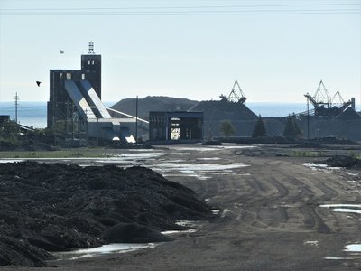 Calcite facility as seen from the bridge on Business Route 23.