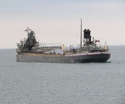 Mississagi picking up speed as she enters Lake Huron.
