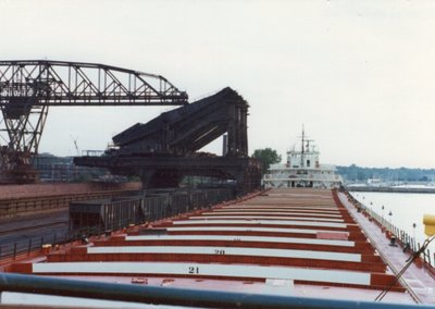 Clarke at the C &amp; P ore dock Cleveland. The days when boats were still being painted.