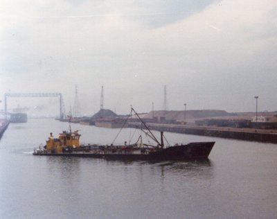 Tanker Joseph Bigane with Munson unloading in the background at the Gary Works.