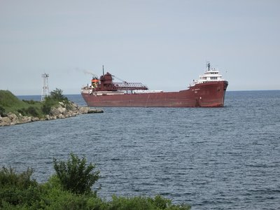 Sunny and clear at Rogers City.  I even spotted American Spirit on the horizon, down-bound to Conneaut.