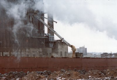 Loading spout at General Mills "A" elevator, Duluth.