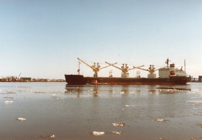 Soviet M/V Tim Buck outbound Duluth from Cargill B-1, Duluth.