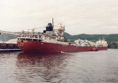 Unloading limestone at Hallett #5, Duluth. 9/1/91.