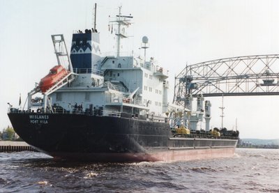 Inbound Duluth for Hallett. Maiden voyage. 5/25/92.