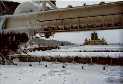 Downbound in the St Mary's River after an icy crossing of Lake Superior