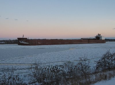 Up-bound on a crisp winter evening.