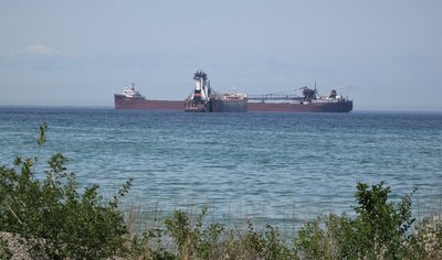 Lee A Tregurtha crossing the bow of fleet-mate Dorothy Ann.
