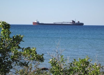 At anchor, waiting for Munson to finish the loading process.  Jackson's destination is also showing to be Duluth.