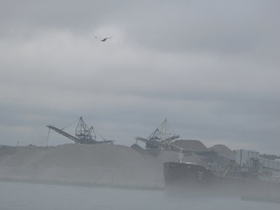 Dorothy Ann &amp; Pathfinder loading at Calcite.  Notice how the fog hovers closer to the ground.