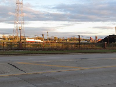 Can't see much of the Joseph H. Thompson, Jr. unloading at the Blue Water Aggregates plant in Marysville.