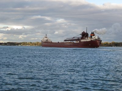 Lee A. Tregurtha heading into biting cold October winds on her way to Calcite/Rogers City.