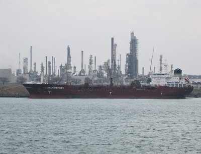 Tanker Sloman Hermes at the south Sarnia fuel dock.