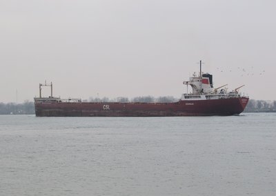 Cedarglen (Thunder Bay) makes her way up the river at Marysville.