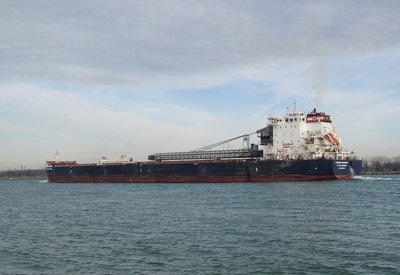 Algoma Niagara above the Marysville boat launch.  Destination information remains outdated, but currently her track is toward Goderich.