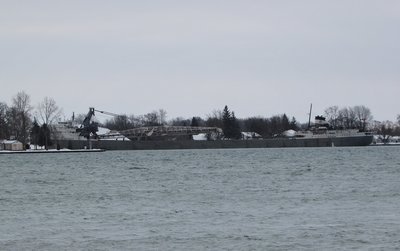 Saginaw entering the Sombra facility with aggregate loaded at Marblehead.