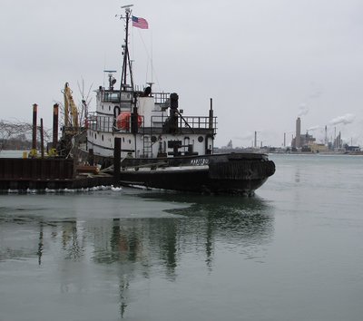 She was helping break ice this side of the Straits, earlier in the month.