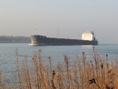 Algoma Guardian (Two Harbors) on a hazy April morning.