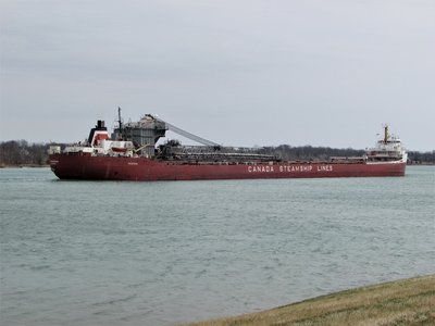 Still lovely and graceful at 46 years old, Frontenac was down-bound at Stag Island.