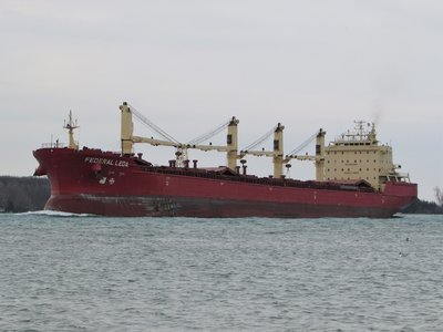 Federal Leda (Sault Ste.Marie) up-bound above Stag Island.