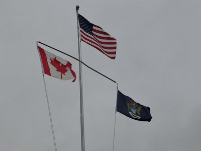 All three flags (Junction Buoy) standing at attention.