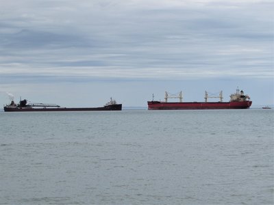 Lee A. Tregurtha &amp; Federal Baltic (Duluth) meet only a few minutes later. Note Pilot Boat following Federal Baltic for pilot exchange.