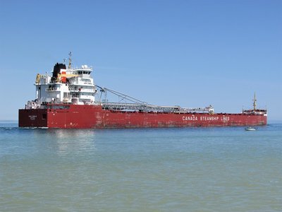 Baie Comeau (Milwaukee) sounded a salute as she entered Lake Huron.