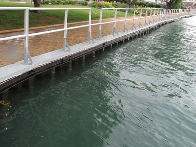 St. Clair River Walk. A few minutes later, when two ships met, their combined wake washed over the boards.