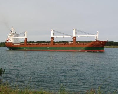 Saltie Qamutik down-bound below Marysville. Her previous port was Marinette, WI.