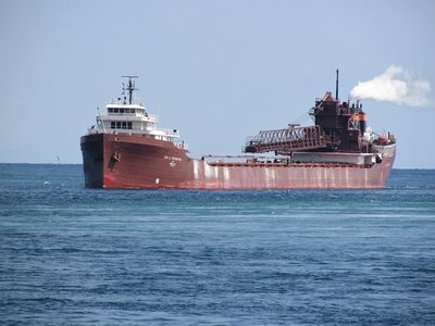 I'll not divulge how far I drove for my first sighting of Lee A. Tregurtha (Fairport Harbor, OH). When she reached Port Huron, she still had traces of limestone dust from loading at Port Inland, and her salute was much appreciated by all who watched her sweep under the Bluewater Bridges.