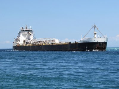 Algoma Buffalo (Thessalon) still in her original ASC black-and-white colors with the Algoma bear appearing only on her stack.
