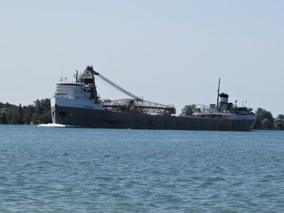 Saginaw (Soo) above Stag Island. My friends and I enjoyed her salute!