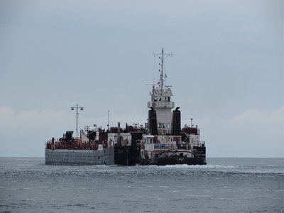 Tug Michigan (Sturgeon Bay) entering Lake Huron's waters.