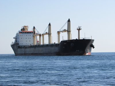Saltie Juno (Montreal) loomed big as she approached the Bluewater Bridges.