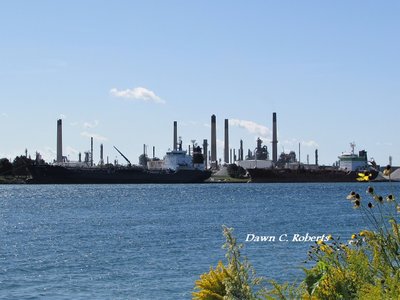Algoma Hansa and Sichem New York at the lower Sarnia fuel dock.