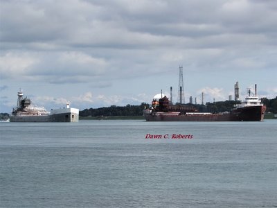 Several shutterbugs were entertained watching Lee A. Tregurtha (AK/Rouge) overtake and pass Olive Moore above Marysville.