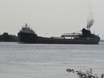 Honorable James L. Oberstar (Marquette) is just a well defined silhouette against a steady afternoon rain.