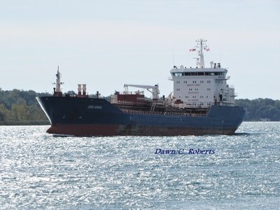 Tanker Bro Anna making her way to one of the Sarnia Fuel Docks.