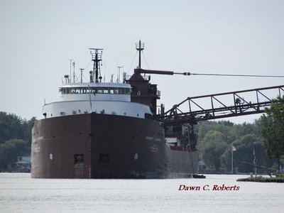 Herbert C. Jackson discharging cargo at the Marine City aggregates facility this morning.
